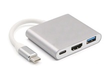 TYPE-C转USB3.0HUB+HDMI（4K30HZ）+PD60W三合一 MAC book手机OTG