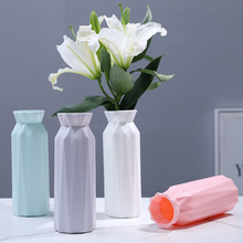 欧式塑料彩色花瓶家居仿陶瓷干花花瓶鲜花客厅装饰品摆件厂家批发