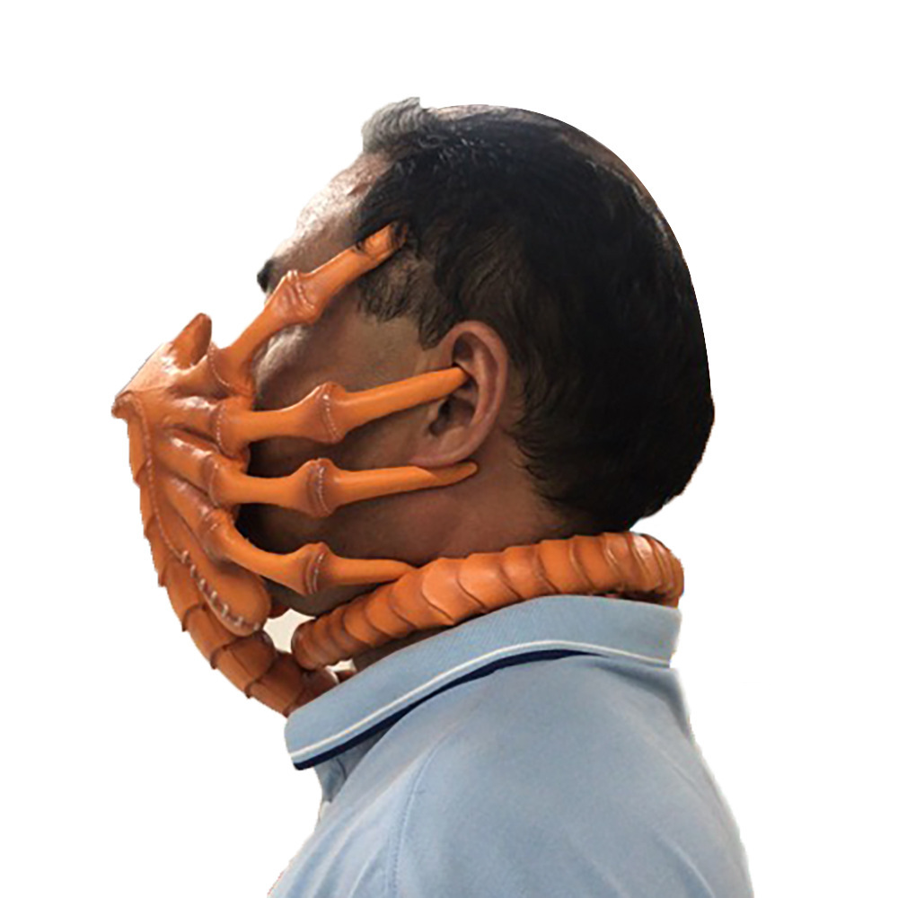 万圣节恐怖异形蝎子面具现货仿真新款抱脸虫面具铁血战士乳胶面具