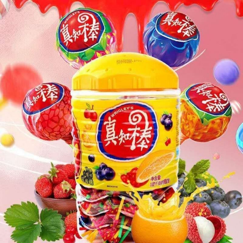 箭牌真知棒草莓蓝莓香橙荔枝味水果味棒棒糖1支儿童休闲糖果-阿里巴巴