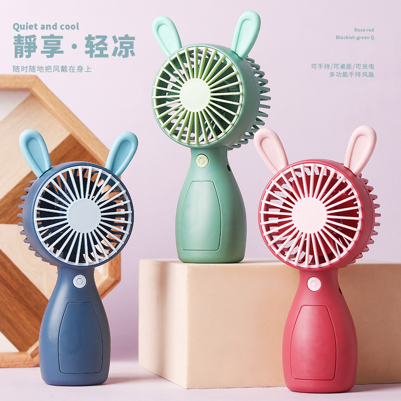 New Internet Celebrity Small Handheld Fan Portable Mini Desktop Outdoor Charging Pocket Gift Gift Box Wholesale