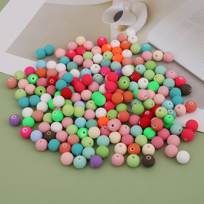 candy color round beads acrylic beads straight hole beads handmade diy ornament material wholesale 8mm to 20mm