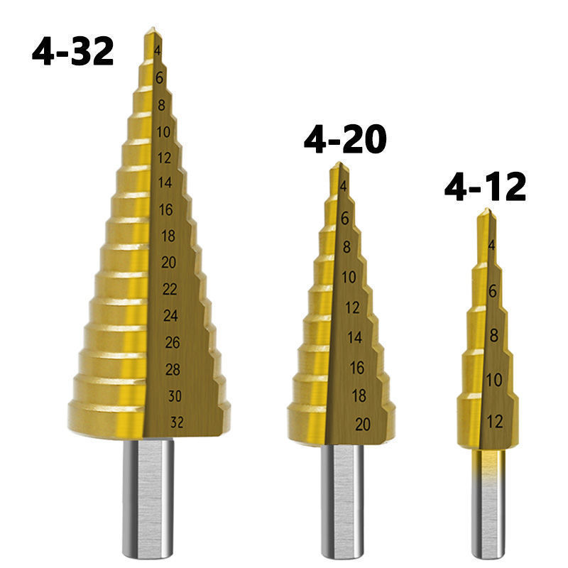 Pagoda Drill 6-Piece Saw Tooth Drill High Speed Steel Pagoda Drill Hole Drill Slot Broaching Step Drill Packed in Plastic Box Diamond Phone Case