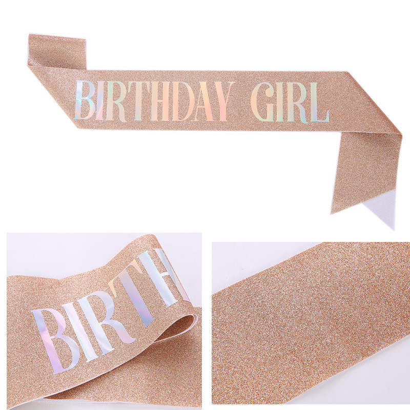 Birthday Party Gold Leaf Shoulder Strap Ceremonial Belt Birthday Girl Queen Birthday Girl Belt Shoulder Strap