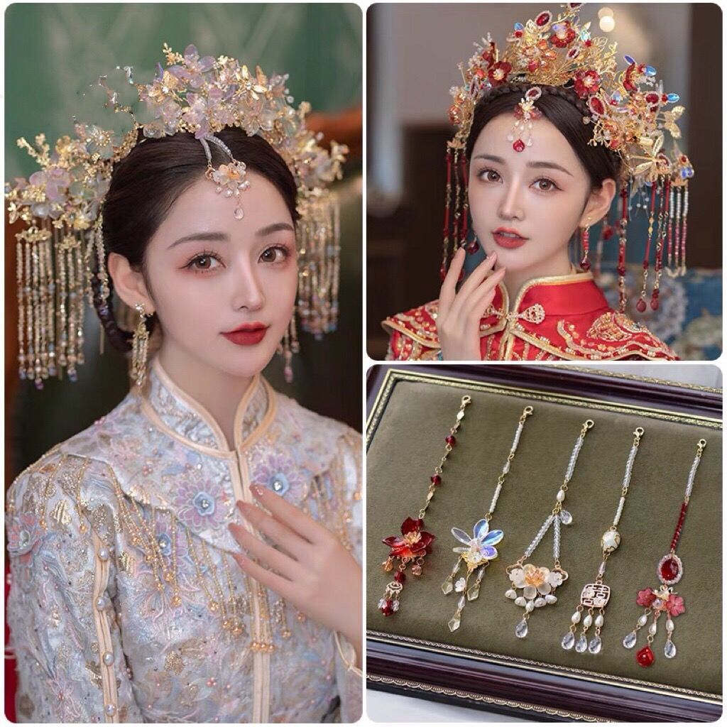 古风眉心坠 复古流苏额饰异域花钿新娘秀禾汉服琉璃头饰包邮-阿里巴巴