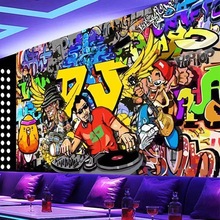 3d涂鸦嘻哈街舞壁纸音乐舞蹈健身房ktv酒吧背景墙纸主题壁画