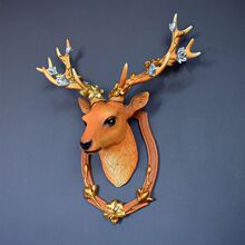 N1福鹿墙面装饰壁挂美式鹿头挂墙小挂件墙上玄关挂饰装饰品