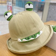 春夏亲子卡通可爱青蛙渔夫帽子户外防晒太阳帽女遮阳帽