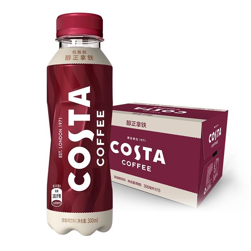 可口可乐 costa咖世家咖啡醇正拿铁300ml*15瓶整箱批即饮咖啡饮料
