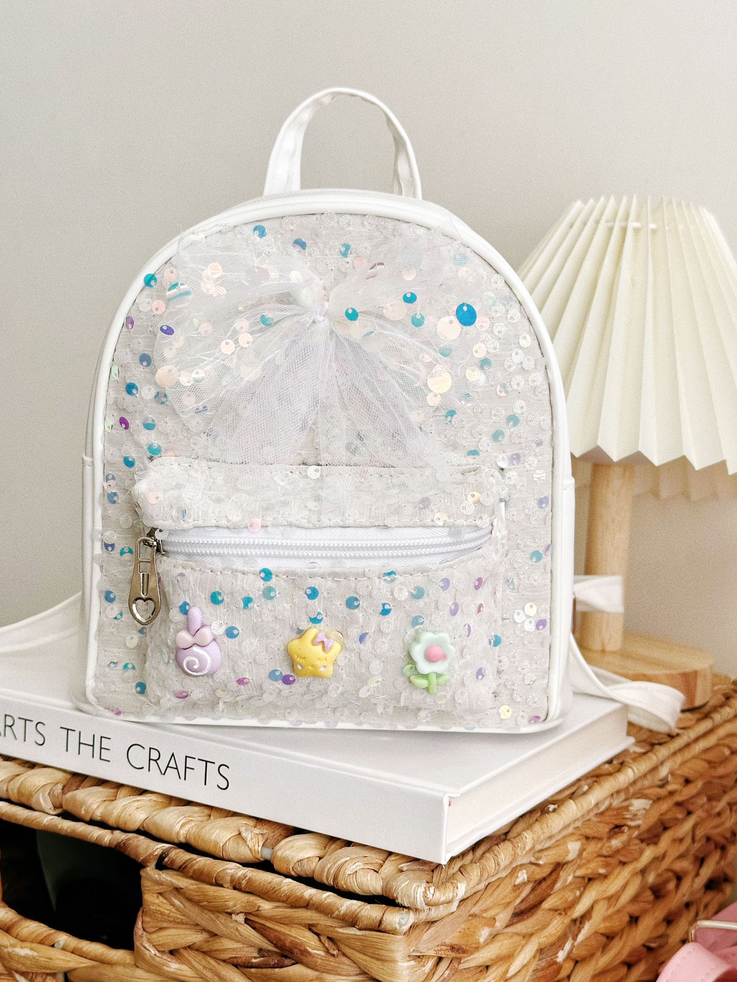 Factory Direct Spot New Children's Sequined Backpack Korean Style Big Bow Backpack Cute Cartoon Schoolbag