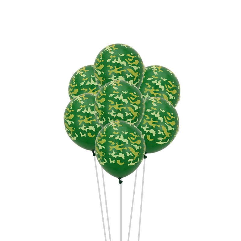 Amazon Green Camouflage Latex Ball Agate Color Tank Military Theme Field Party Layout 2.8G Balloon