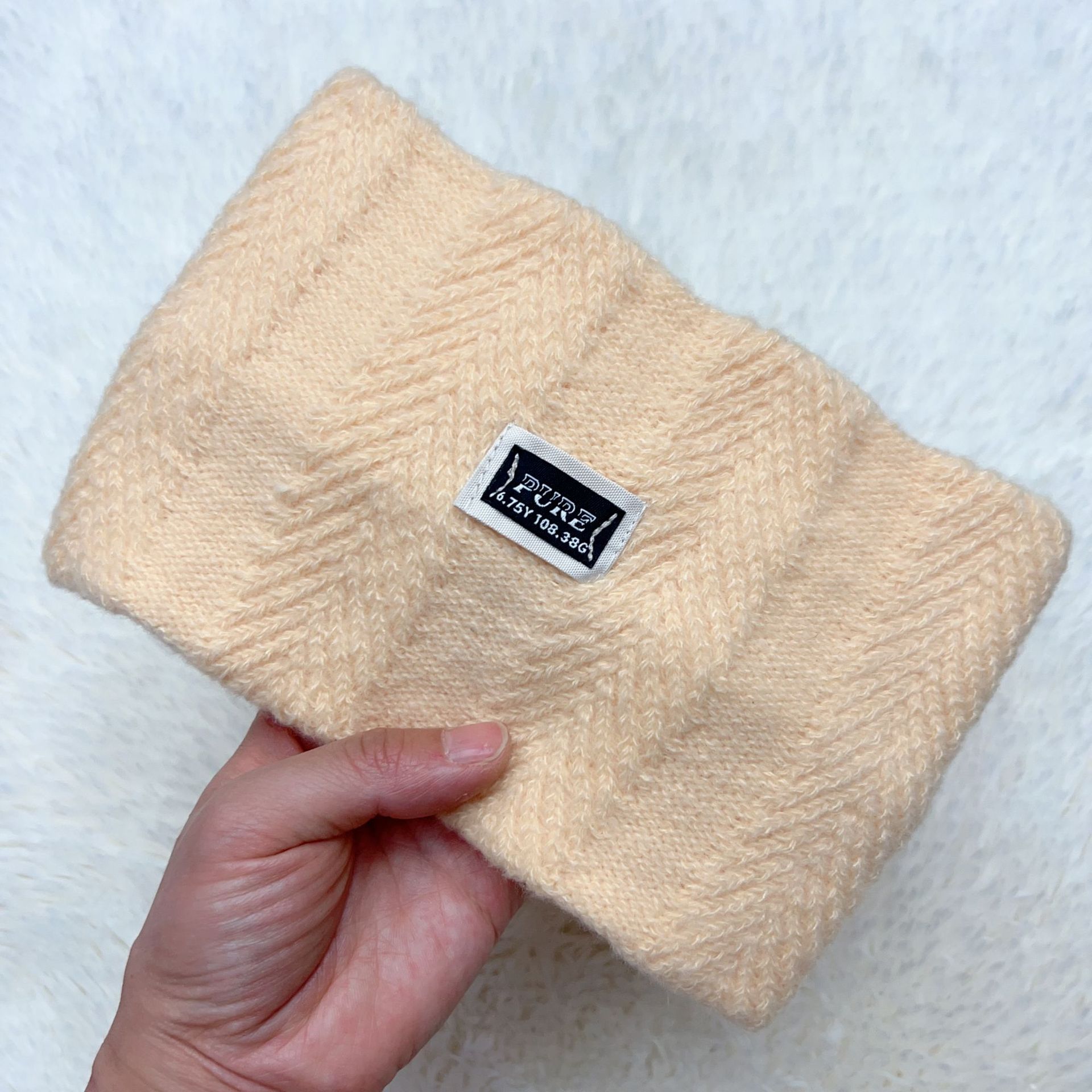New Ins All-Match Wool Hair Band Solid Color Headband Sports Knitted Wide-Brimmed Hair Band Korean Star Same Style Hair