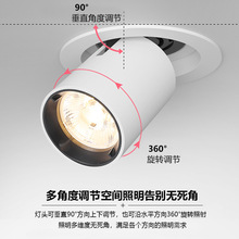 可拉伸LED射灯嵌入式COB可调角度家用客厅玄关商铺照画象鼻伸缩灯