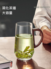 SG8Y批发玻璃绿茶杯耐高温个人专用泡茶杯办公室喝水杯带把茶具杯