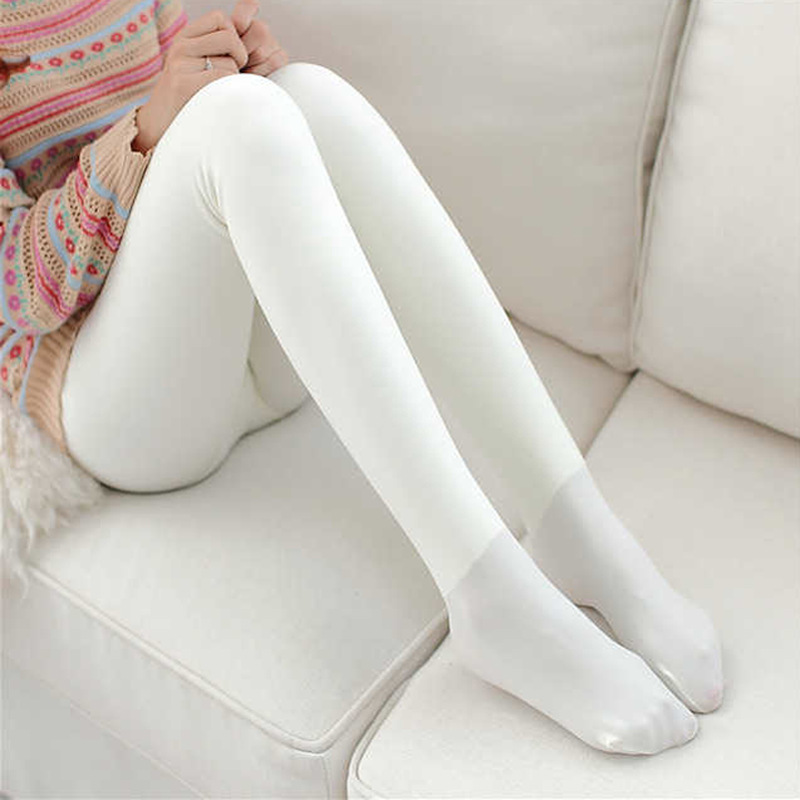 白色连裤袜女学生成人少女跳舞蹈练功日系春秋冬季加绒加厚打底裤