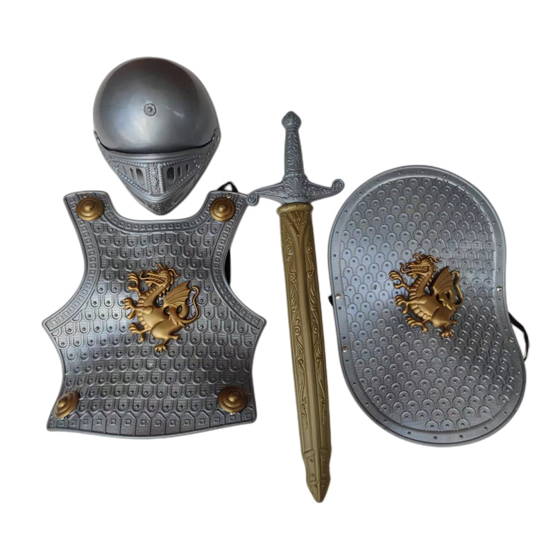 儿童盔甲兵器盾牌刀剑兵器舞台演出扮演道具盾 剑地摊玩具-阿里巴巴