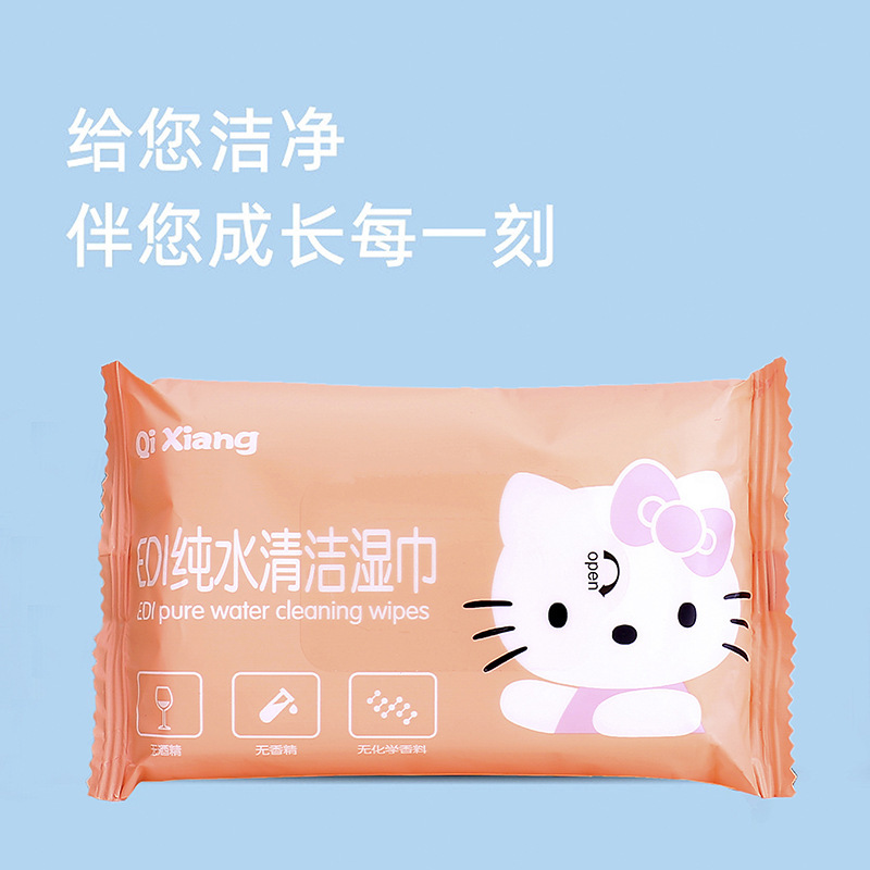 10 Hand-Pulling Wet Wipes for Babies Wholesale Removable Portable Children's Cleaning Wet Wipes Small Bag Wet Tissue Factory