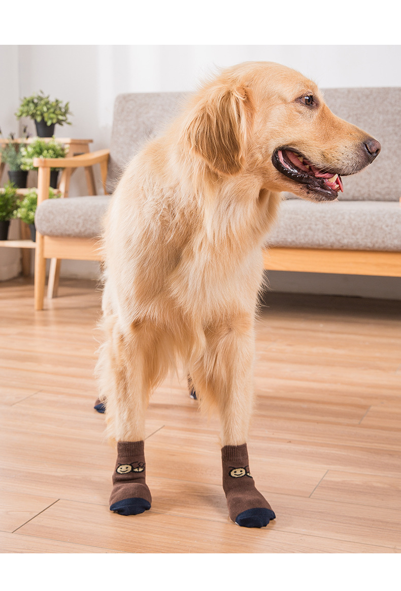 金毛大狗狗防抓冬季袜卡通防滑鞋袜宠物拉布拉多袜子萨摩大型犬