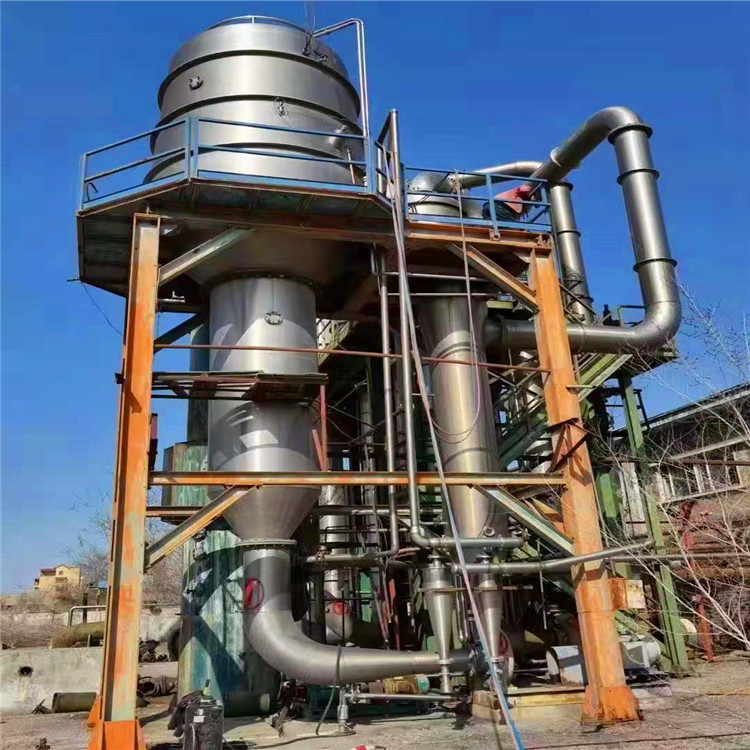 二手常压立式内循环型结晶蒸发器小型工业废水处理降膜三效蒸发器