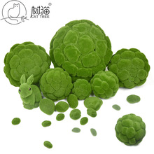 树猫仿真草球 软装吊顶花球 墙面装饰摆设苔藓球 植绒青苔球热卖