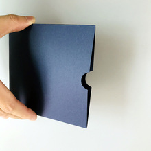 CD袋单边开口灰纸质卡片小口袋手指扣正方形小封面牛皮纸硬版光盘