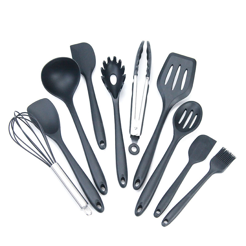 Factory in Stock All-Inclusive Silicone Kitchenware Set 10-Piece Non-Stick Pan Silicone Kitchenware Set Cooking Ladel Tools