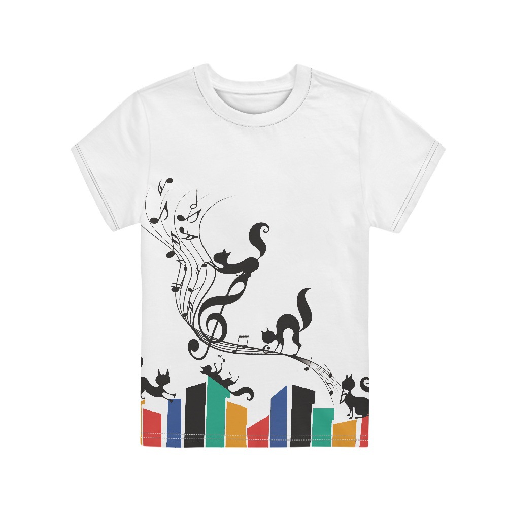 跨境热销儿童短袖开学返校t恤男女同款可印花个性图案印制学生装