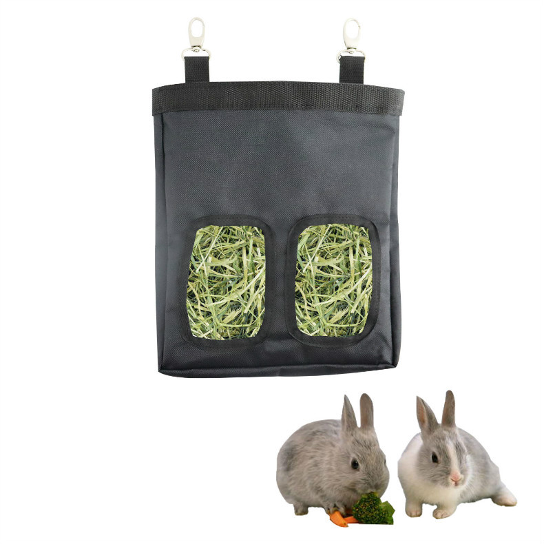 Cross-Border Double Layer Pet Bed Guinea Pig Hay Bags Rabbit Feeding Bag Hanging Large Capacity Totoro Feed Straw Bag