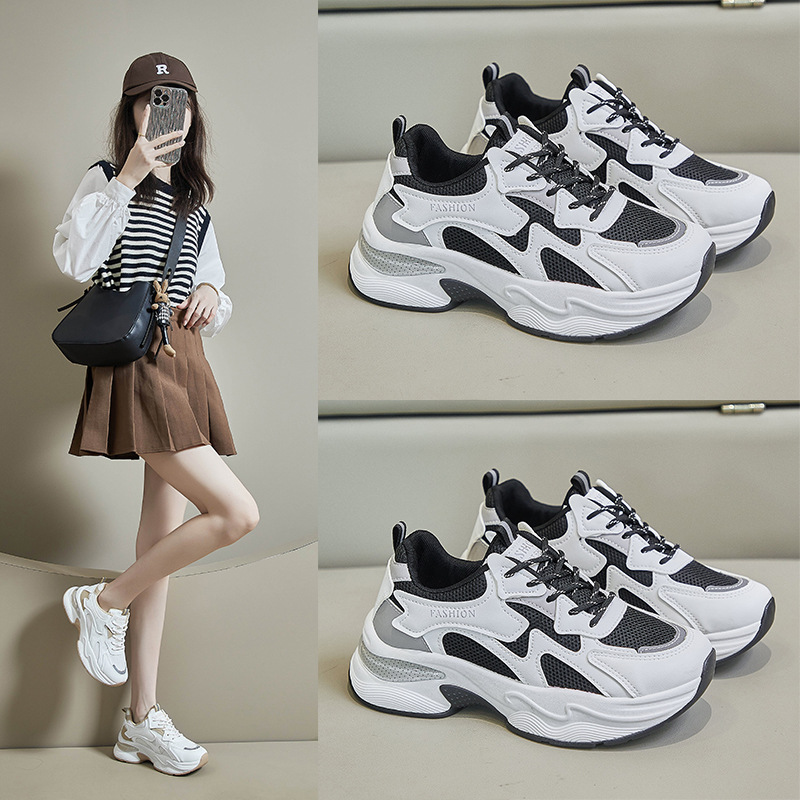 INS Korean Style New Dad Shoes Women‘s 2023 Autumn Student Sports Running Shoes Casual Platform Mrb001