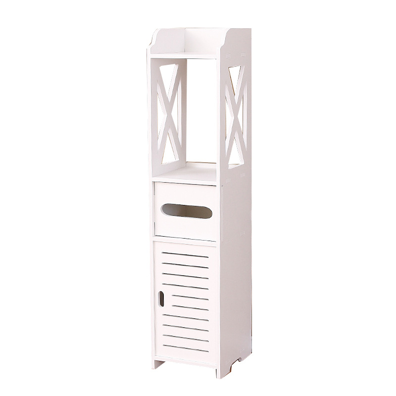 Toilet Gap Storage Rack Multi-Layer Floor Toilet Side Narrow Cabinet Bathroom Cabinet Waterproof Bathroom Storage Cabinet with Door