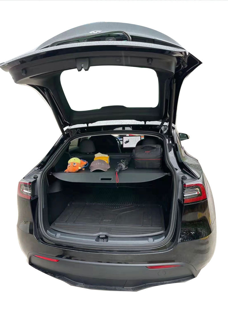 适用于特斯拉modely后备箱遮物帘伸缩遮阳置物隔板车内饰改装配件