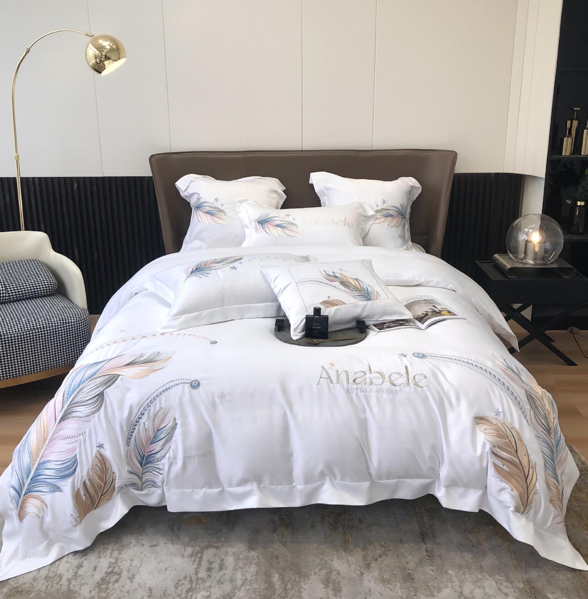 夏季轻奢高级感双面冰丝四件套丝滑裸睡凉感天丝床单被套床上用品