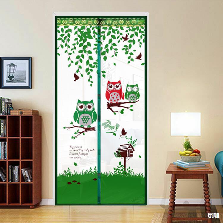 厂家全年生产 夏季防蚊门帘 简易型磁性软纱门 免穿磁条加密纱门