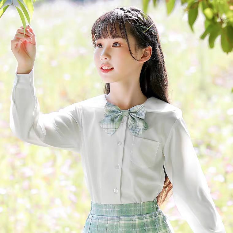 女童jk裙夏季11岁百褶半身裙中大童洋气夏天两件套小学生格子风女