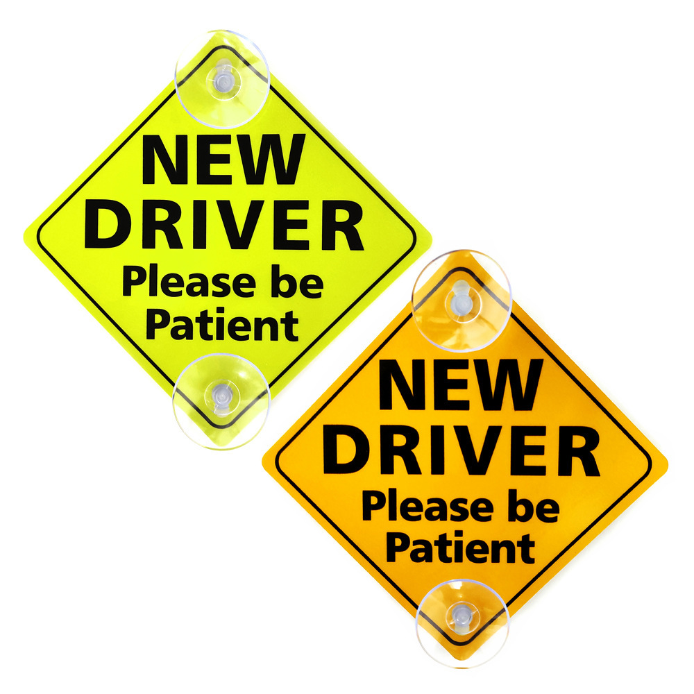 maglory pp材质反光车贴外国新手车贴标志双吸盘车贴 new driver