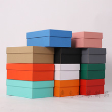 10个装上下盖牛皮纸鞋盒纸盒彩色通用款鞋盒子包装墙收纳盒包邮