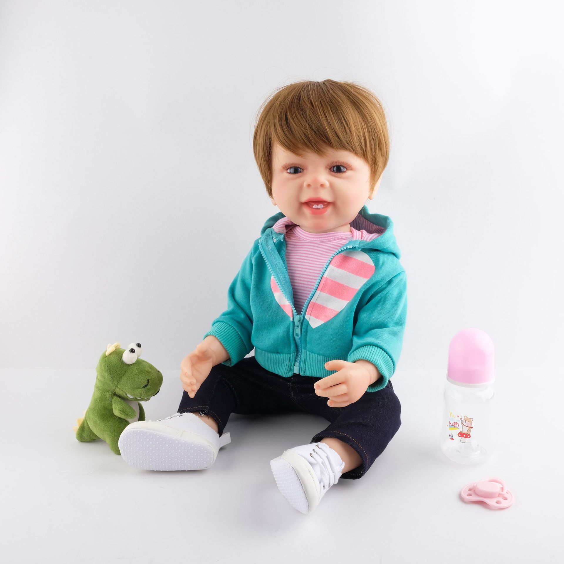 55cm全硅胶仿真婴儿重生娃娃 reborn baby doll 22寸软胶娃娃出口