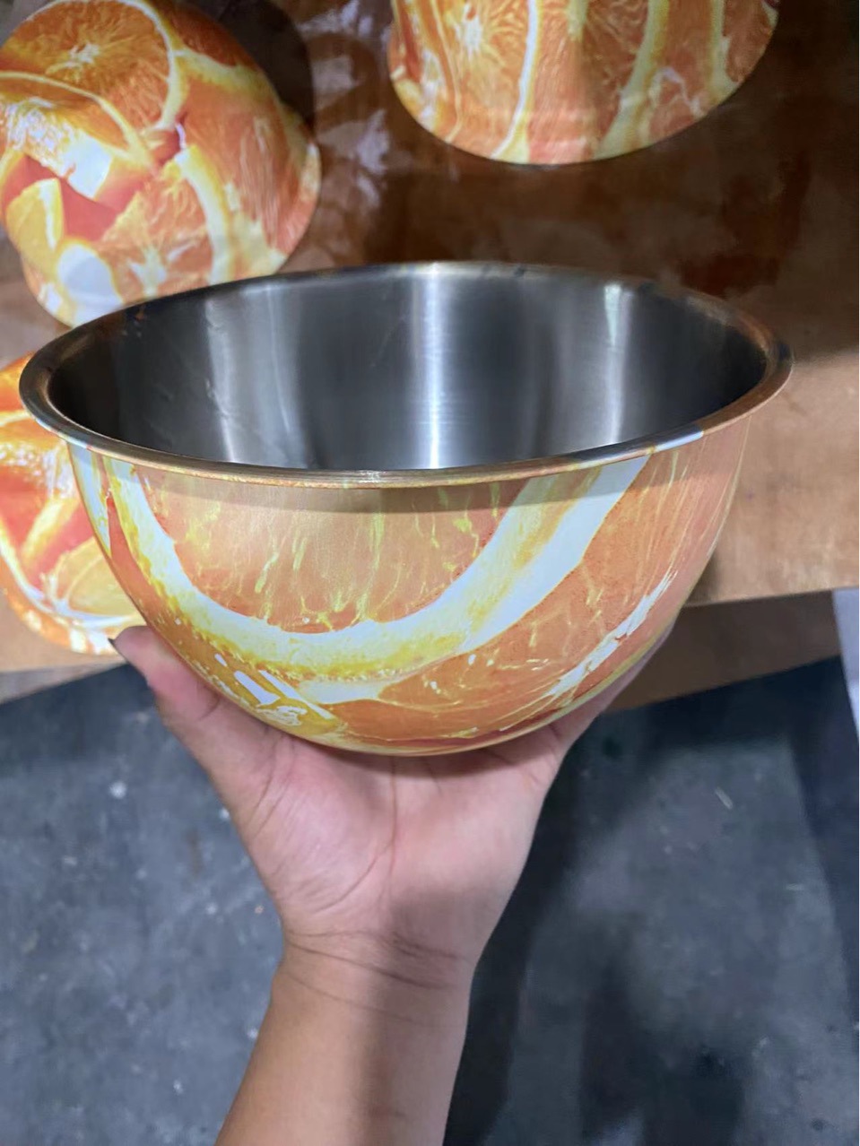 水转印金属不锈钢产品沙律碗身喷涂上色加工水批复膜纸彩色图案