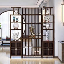 新中式博古架带供桌实木屏风玄关隔断装饰柜子摆件古董展示多宝阁