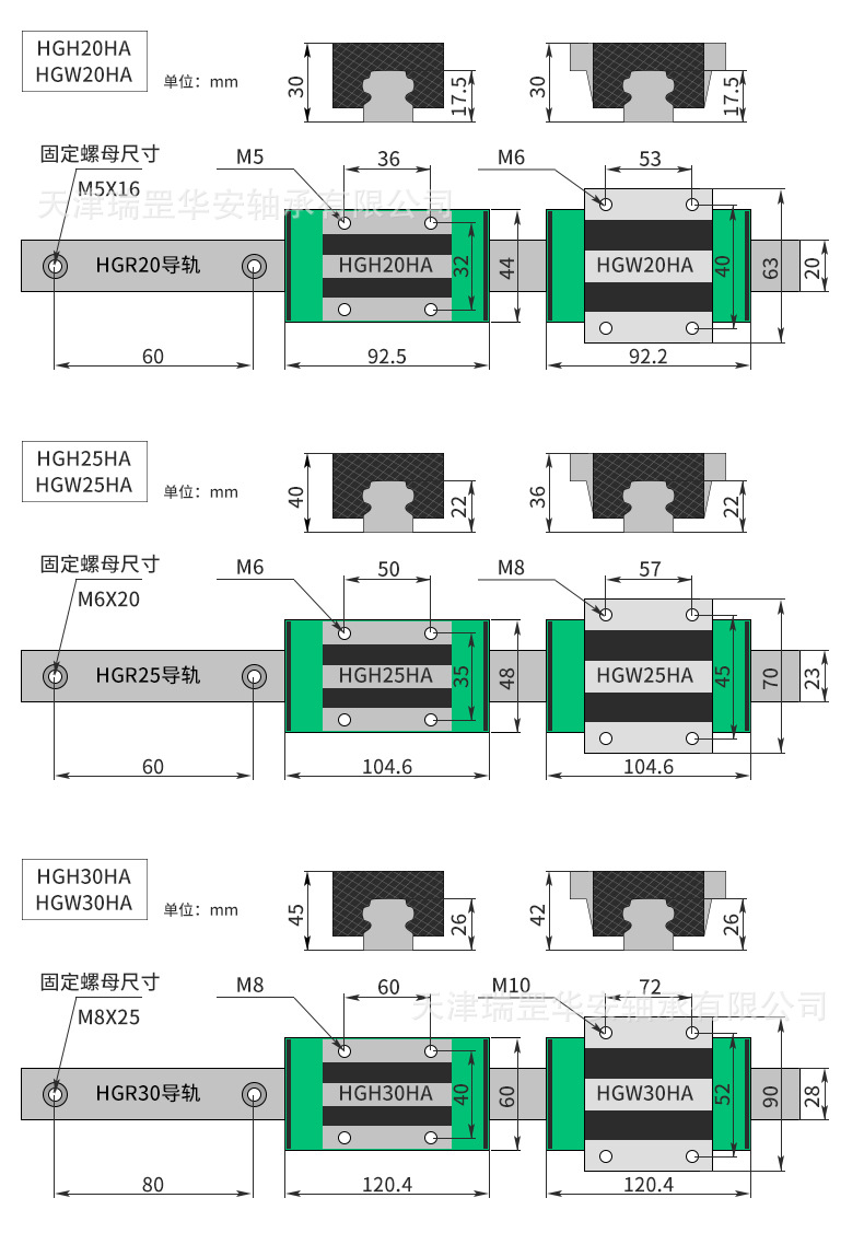 精密国产直线 导轨 滑块hgh 15 20 25 30 35 45 ca hgw 直线导轨