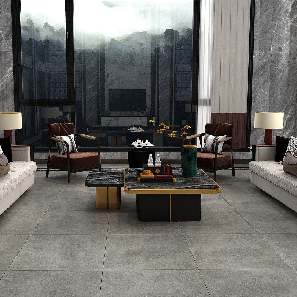 微水泥灰色瓷砖600x600客厅地砖仿古砖800x800厨房卫生间哑光墙砖