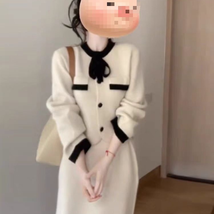 小香风套装秋冬季穿搭一整套感韩系毛衣针织半身裙子两件套装