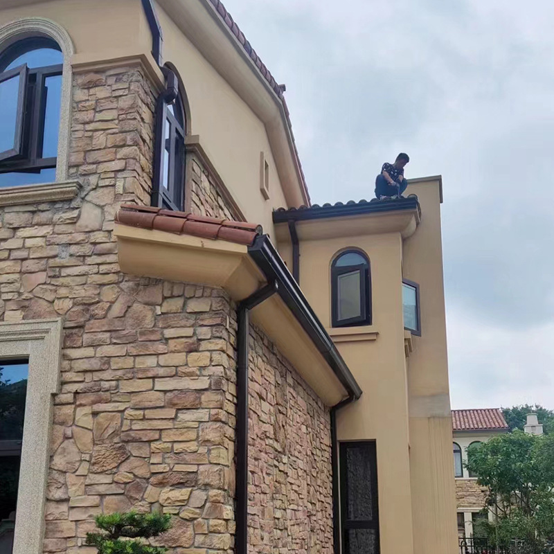 铝合金天沟排水槽 别墅屋檐成品天沟水槽排水系统落水建材雨水槽