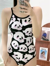 厂家直销熊猫连体泳衣女竞速训练显瘦游泳衣专业竞技三角泳装