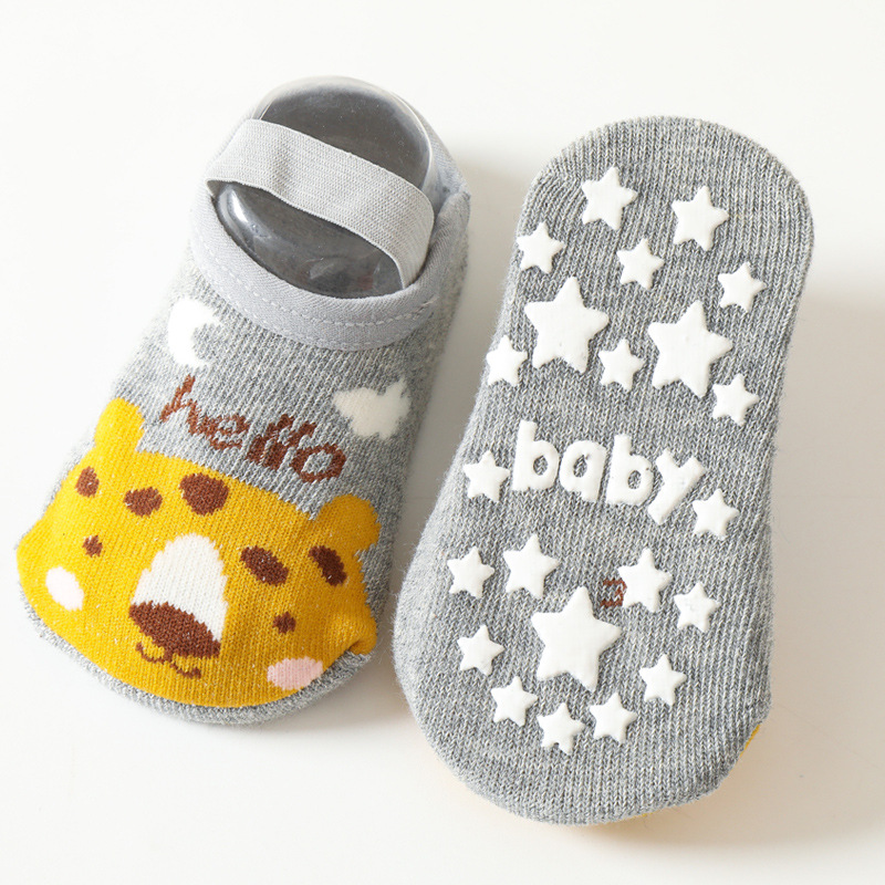 2022 New Children's Edge Socks Baby Toddler Socks Baby Floor Socks Cartoon Print Rubber Non-Slip Socks Wholesale