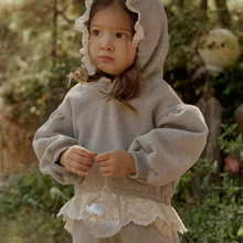 2024冬款草莓珊韩国女童女孩儿童菲边带帽甜美加绒长袖卫衣现货