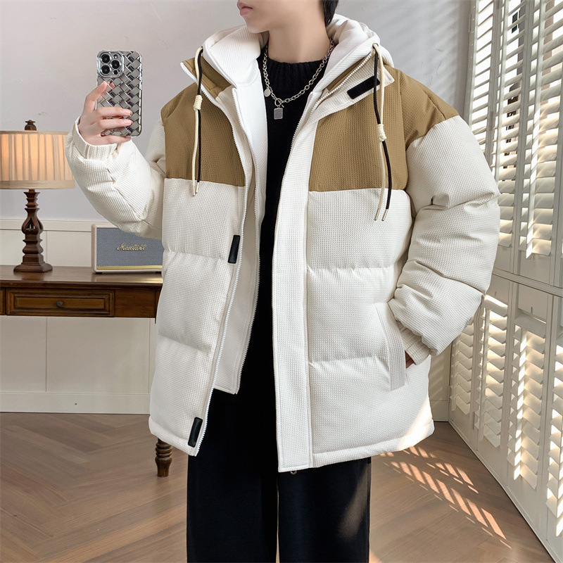 M-8XL plus Size Cotton Clothes Men's Cotton Padded Clothing Coat Winter Trendy Loose plus Size Cotton-Padded Coat Fake Two-Piece Cotton-Padded Jacket