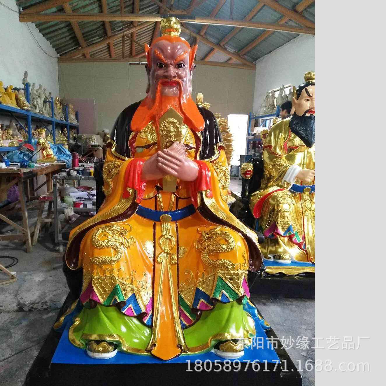 牛王马王神像 寺庙龙王老爷神像 90公分水草大王神像