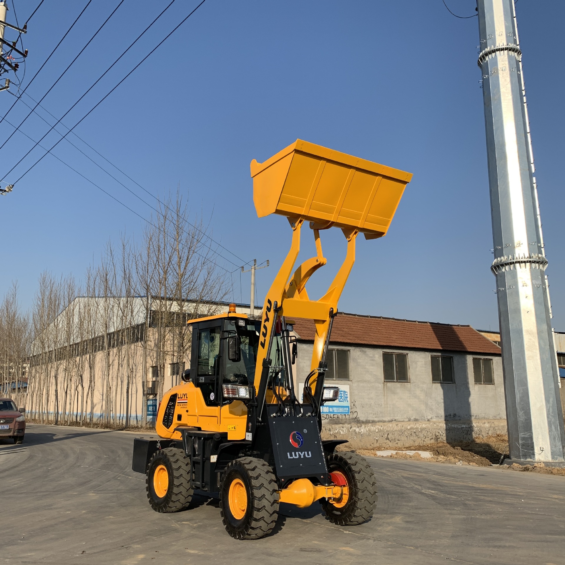 四轮驱动搬运工程装载机