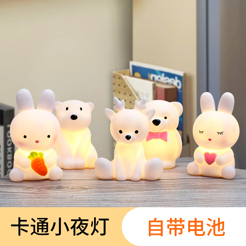 Tiktok Hot Selling Product Creative Cute Animal Rabbit Nightlight Children's Bedroom Decoration Stall Toys Wholesale